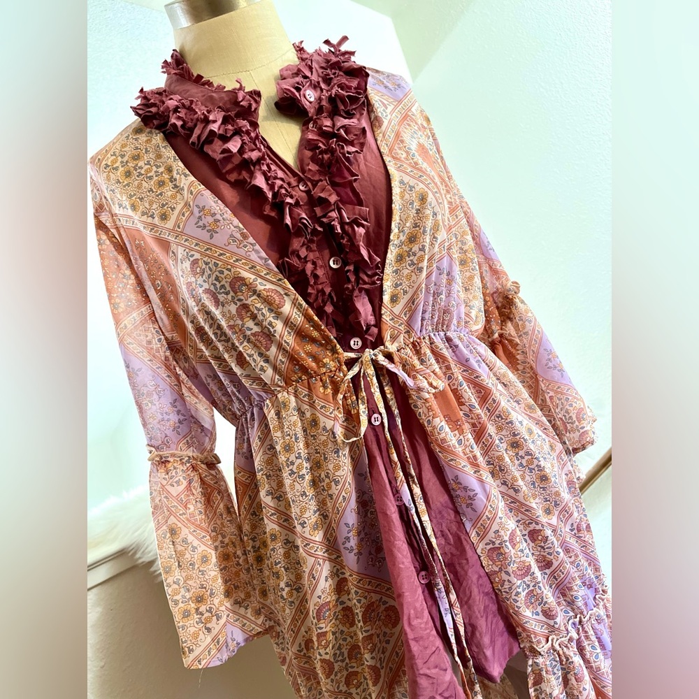 3 ITEMS OUTFIT NWT Daytrip Duster, J.Crew Pink Silk Top, 29 Big Star Jeans
